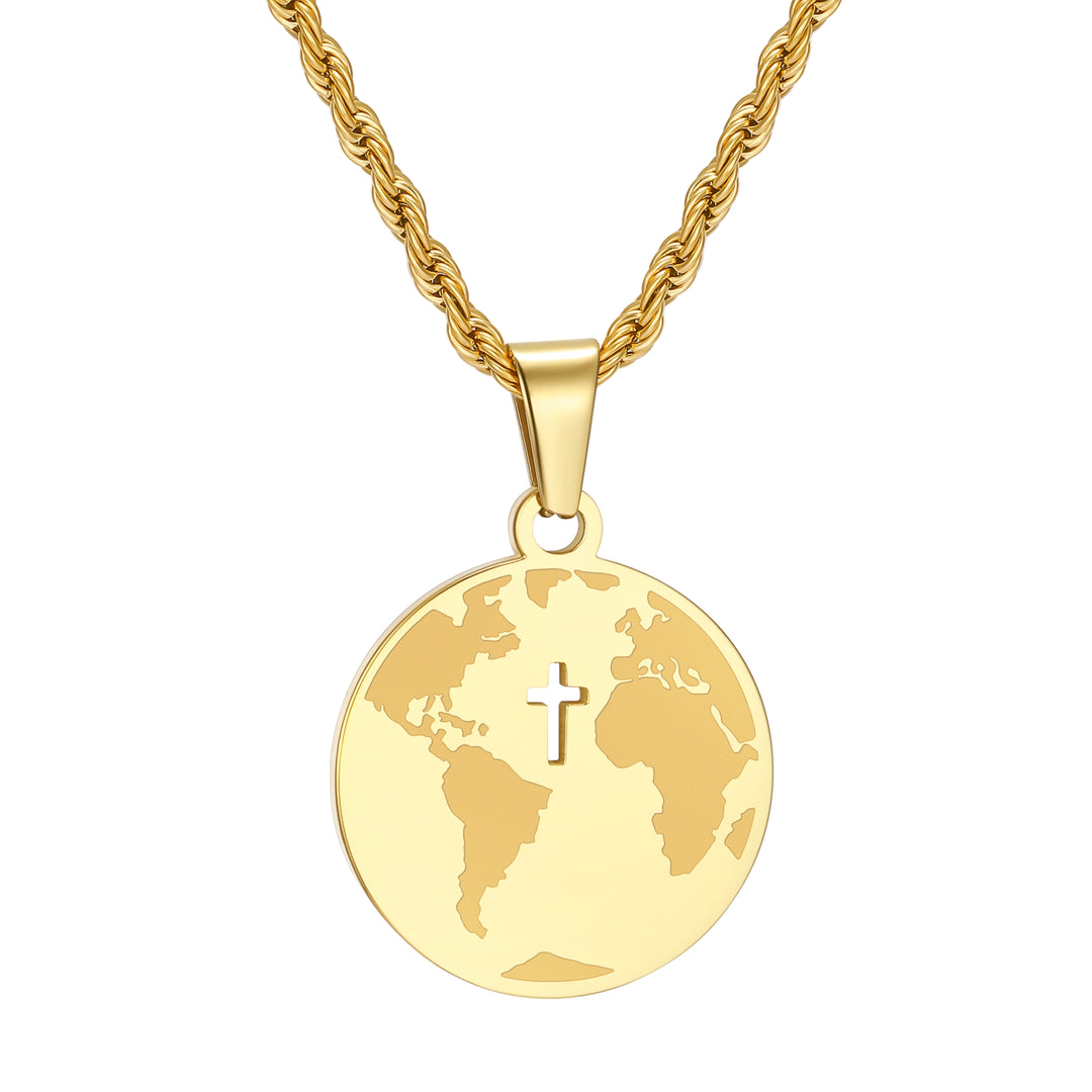 “For the World” [Globe x Cross] Necklace