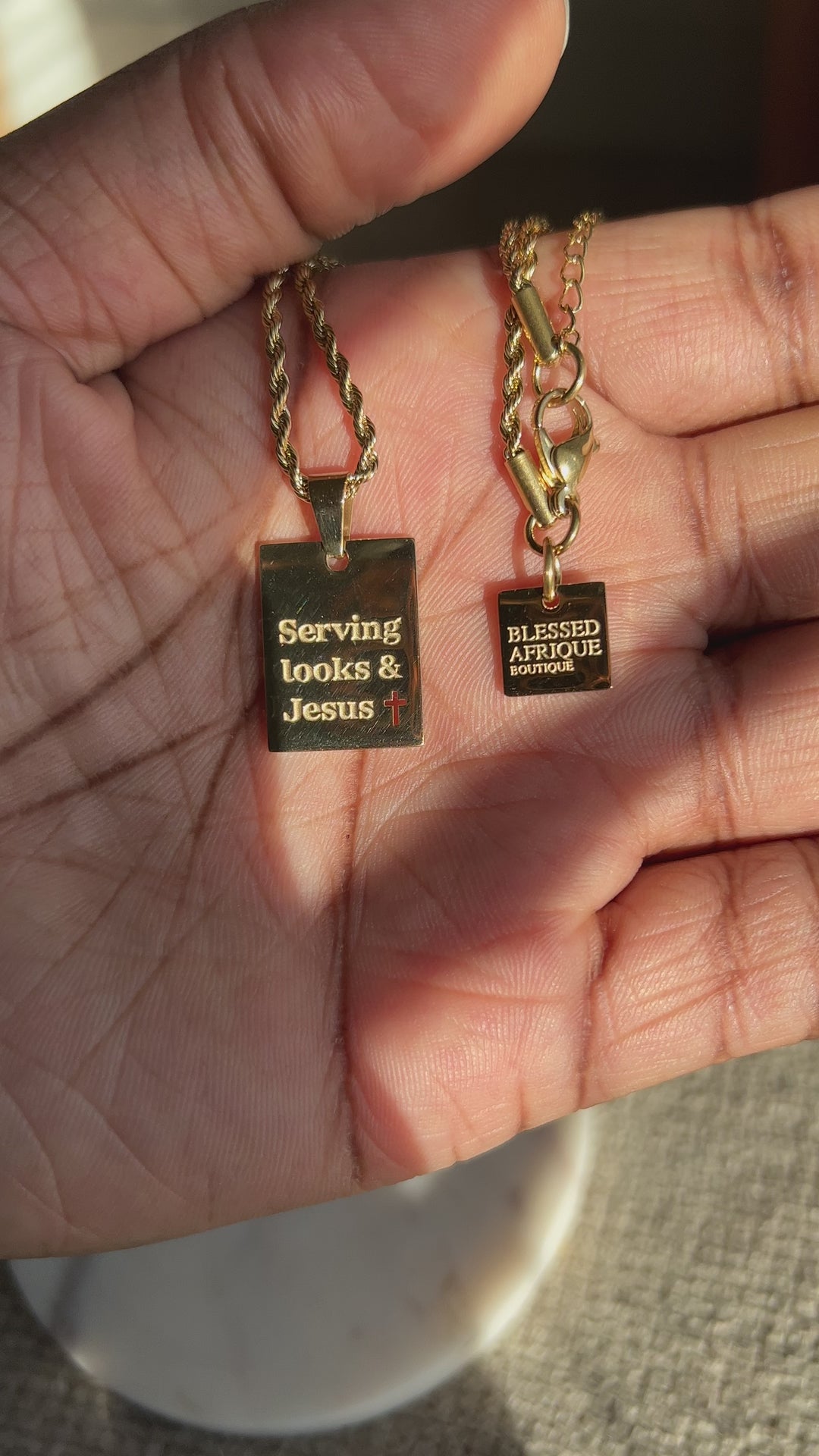 "Serving looks & Jesus" Necklace